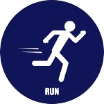 graphic of a stick figure running