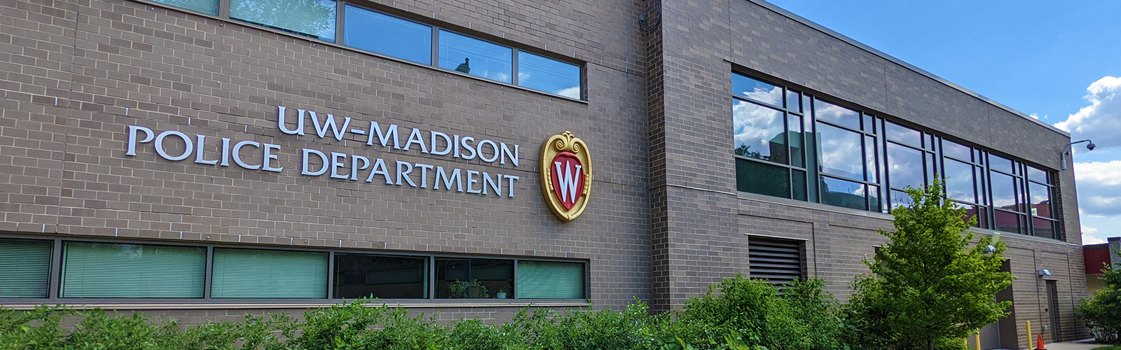 A photo of the main headquarters of the UW-Madison Police Department on Monroe Street.
