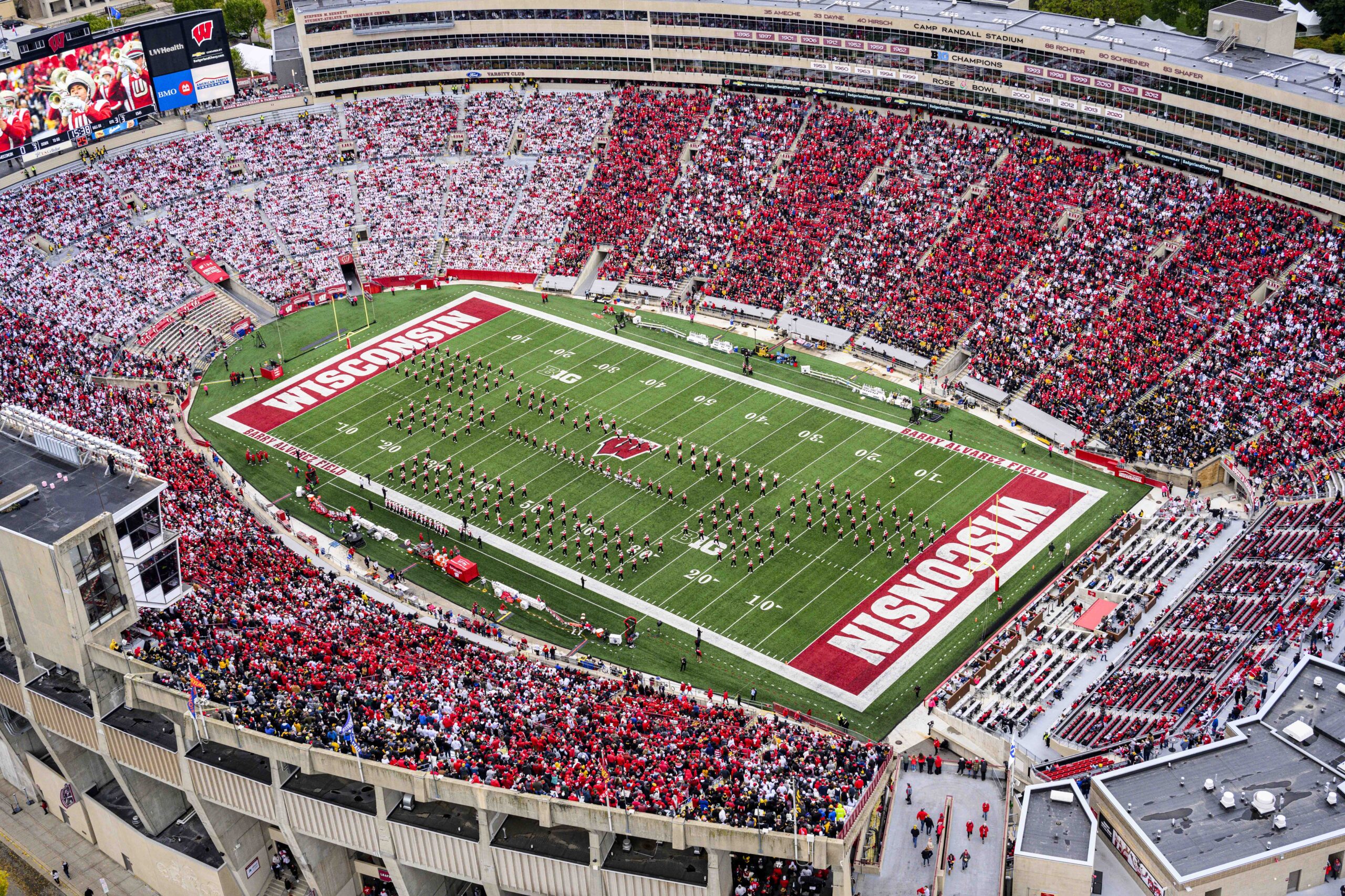 Aerial view of Camp Randall Stadium