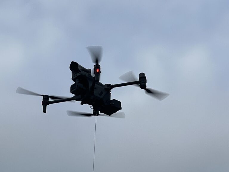 UWPD drone in the sky over camp randall